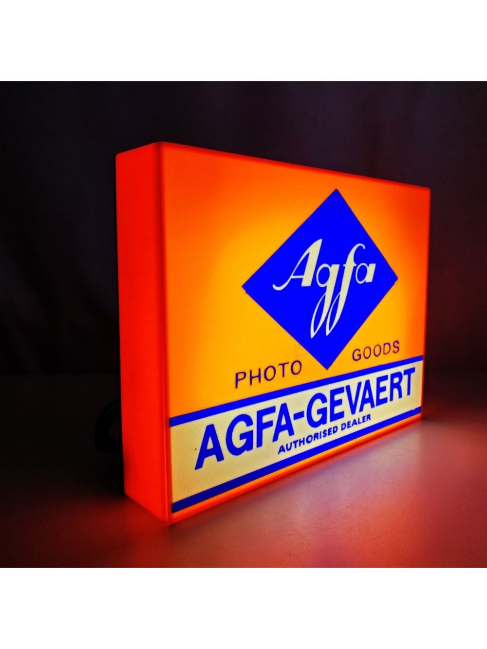 Retro Agfa-Gevaert Light Box Sign | Retro Photography Shop Decor | 7x9 USB Illum
